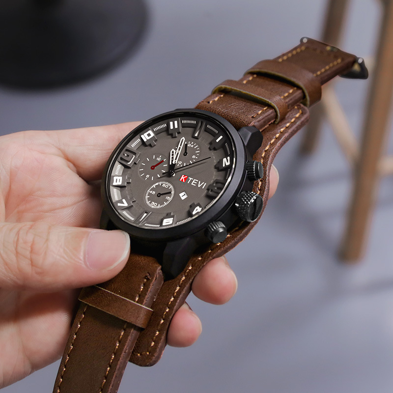 Retro męskie zegarki klasyczne – Leather Watch Band Men recenzja i cena