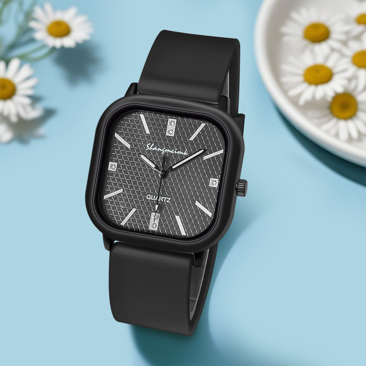 Zegarek kwarcowy w kwadratowym – Silicone Band Women recenzja i cena