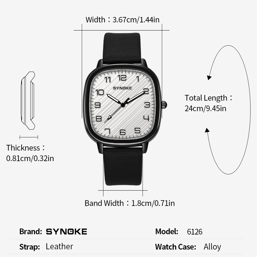 Zegarek męski SYNOKE Najlepsza – Leather Watch Band Men recenzja i cena