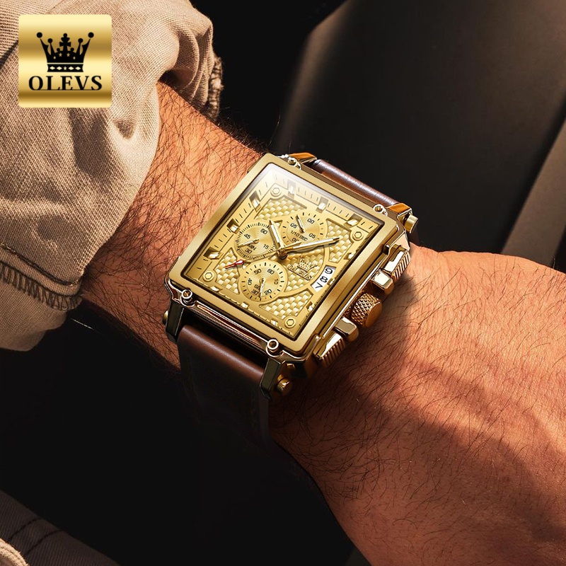 Zegarki męskie marki OLEVS, wo – Leather Watch Band Men recenzja i cena
